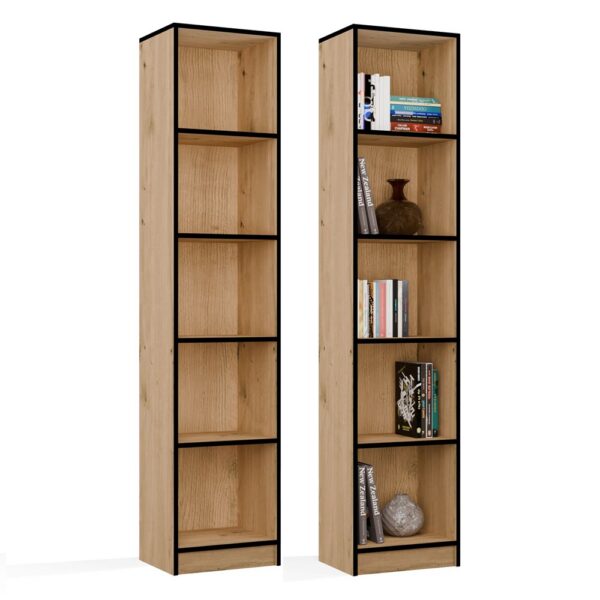 SHELVING UNIT Cabinet R40 For books and binders ARTISAN OAK BLACK 5 Shelves For office