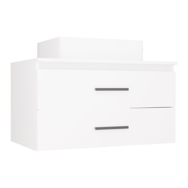 Cabinet with washbasin NEL 80 Bathroom WHITE Wall-mounted 2 Drawers 80x50x58,5 cm