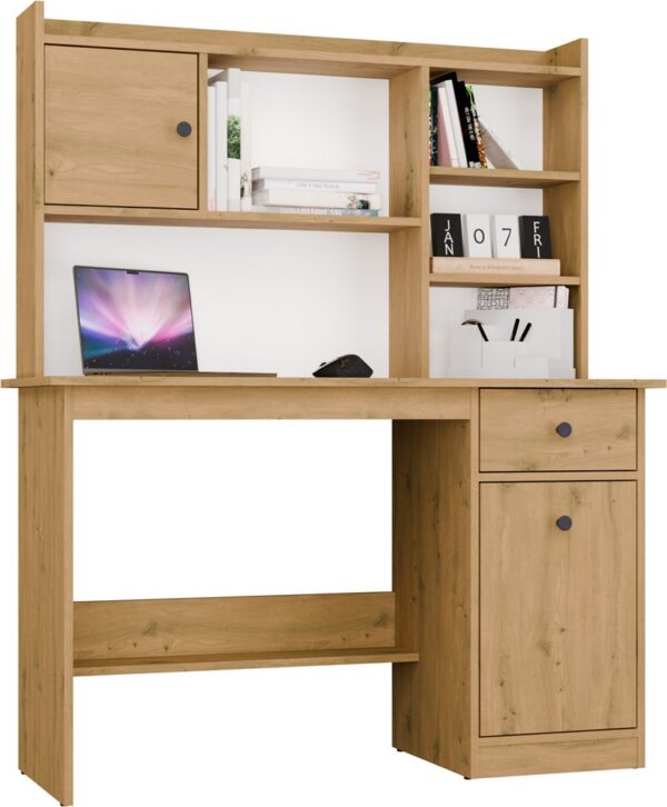 Desk CHESTER WITH HUTCH Artisan oak 1 Drawer Cabinet Shelving unit For room