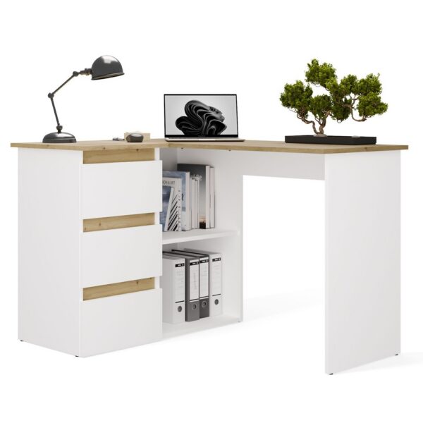 Desk NICEA LEFT ARTISAN WHITE