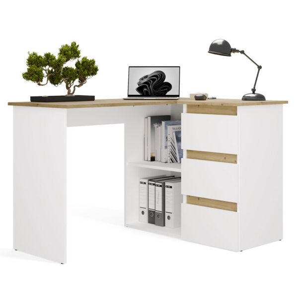 Desk NICEA RIGHT ARTISAN WHITE