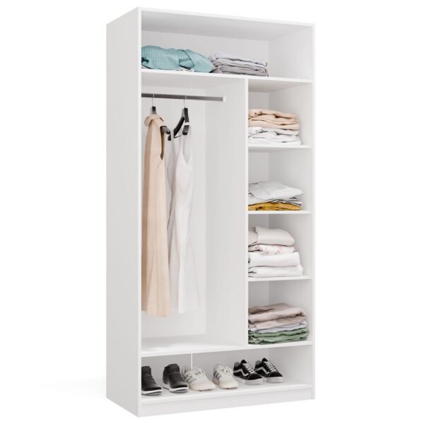 Hallway furniture set Wardrobe OPENO 1W6P WHITE Modular Shelving unit with clothes rail Shelves Bedroom