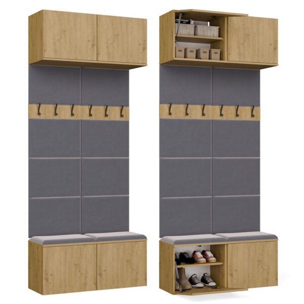 Hallway furniture set Double Coat rack HAGA II/2W ARTISAN OAK