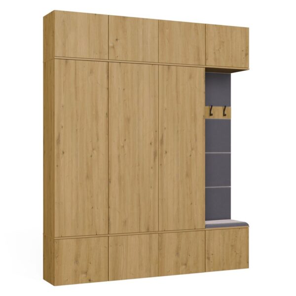 Hallway furniture set HAGA IV/3Sz1W ARTISAN OAK 3x Wardrobe + Coat rack