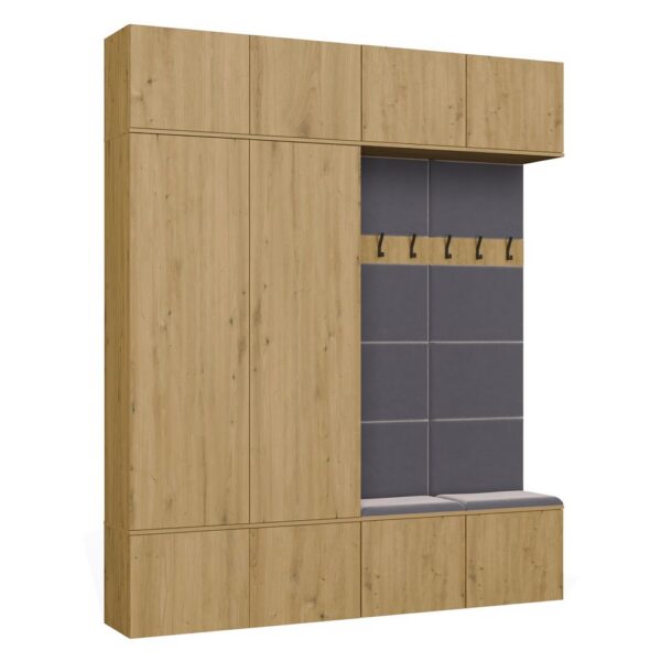 Hallway furniture set HAGA IV/2Sz2W ARTISAN OAK 2x Wardrobe + 2x Coat rack