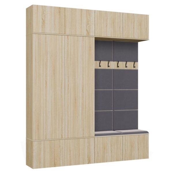 Hallway furniture set HAGA IV/2Sz2W SONOMA OAK 2x Wardrobe + 2x Coat rack