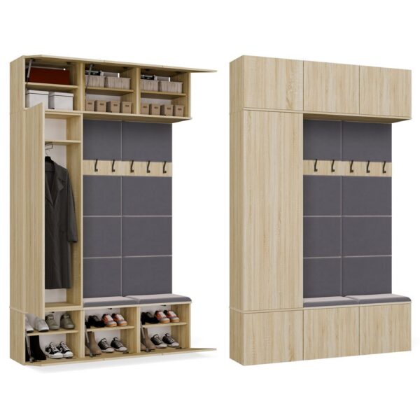 Hallway furniture set HAGA III/1Sz2W SONOMA OAK + 2x Coat rack