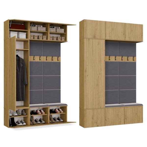 Hallway furniture set HAGA III/1Sz2W ARTISAN OAK + 2x Coat rack