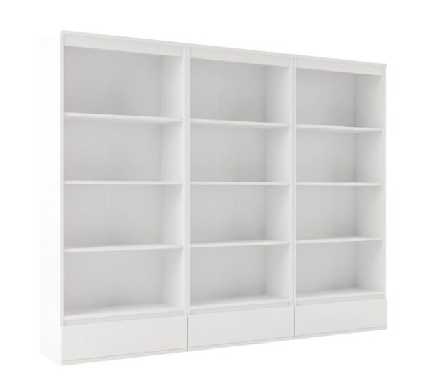 Office shelving unit Set 3x PALERMO Cabinet 3 Drawers 12 Shelves For office WHITE