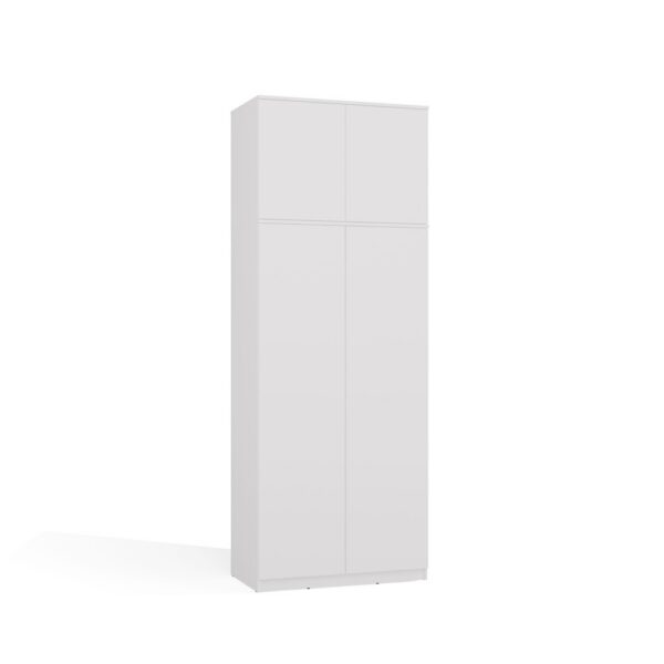 Wardrobe with top unit SD-90 Doors Shelves WHITE For dressing room, bedroom or office