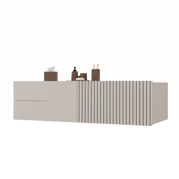 UNDER-BASIN CABINET TIGO 1D2S CASHMERE 140 cm 2 DRAWERS FLUTED FRONT WALL-MOUNTED