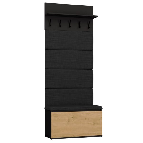 Coat rack + Cabinet LIOR BLACK / ARTISAN OAK For hallway