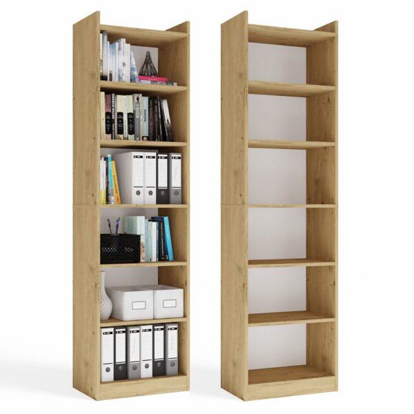 SHELVING UNIT RIMINI Cabinet 50 cm 7 Shelves For books and binders For office ARTISAN OAK