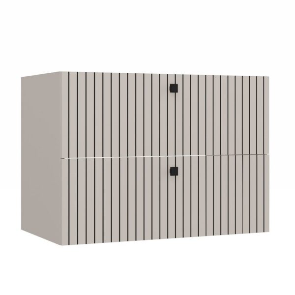 UNDER-BASIN CABINET TIGO 80 2S CASHMERE 2 DRAWERS FLUTED FRONT WALL-MOUNTED