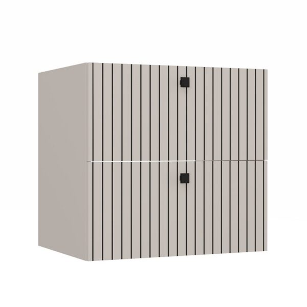 UNDER-BASIN CABINET TIGO 60 2S CASHMERE 2 DRAWERS FLUTED FRONT WALL-MOUNTED