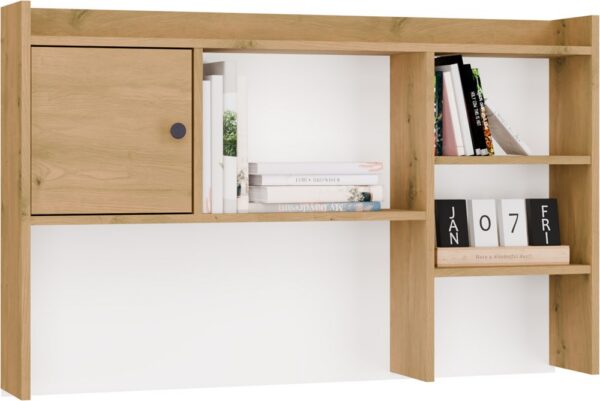 Desk hutch 120 cm ARTISAN OAK 1 Door Shelving unit For books and documents