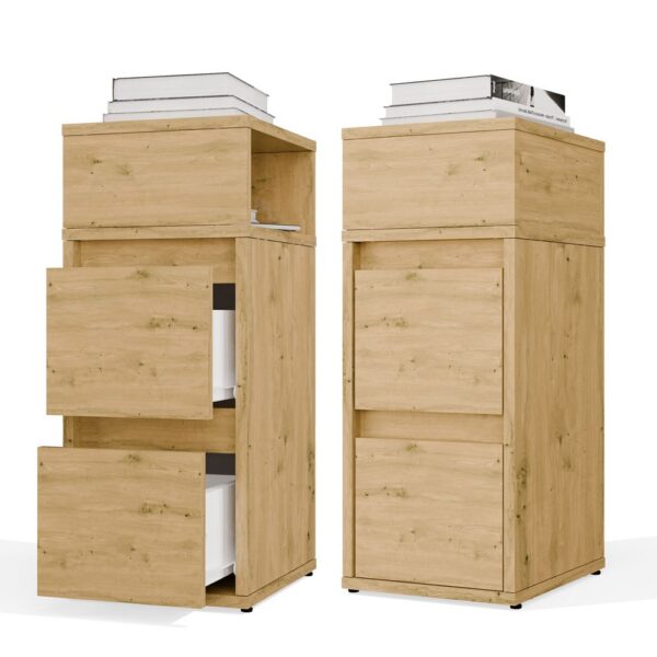Bedside table YORK Bedside table Shelf 2 Drawers For bedroom ARTISAN OAK