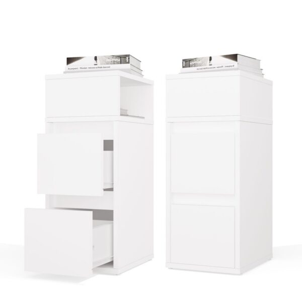 Bedside table YORK Bedside table Shelf 2 Drawers For bedroom WHITE