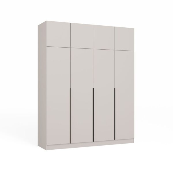 Szafa SENSO 4D z NADSTAWKĄ Wysoka KASZMIR Drzwi Czarne Uchwyty 250x200 Cm