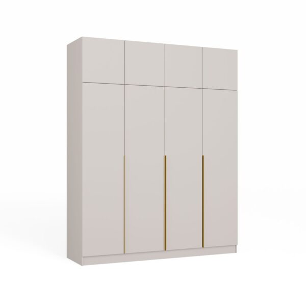Szafa SENSO 4D Z NADSTAWKĄ Wysoka KASZMIR Drzwi Złote Uchwyty 250x200 Cm